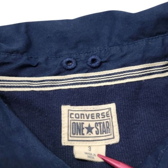 Converse Top Size 3 Converse One Star Shirt Button Down Shirt Roll Tab Sleeves - Picture 6 of 6